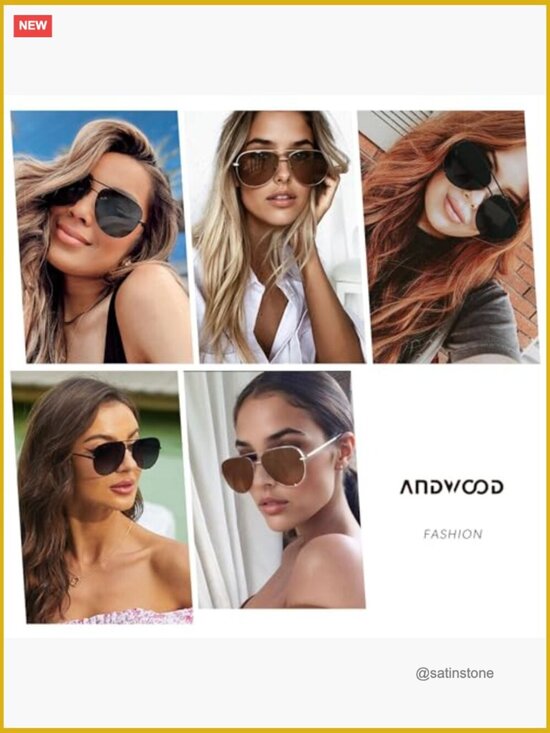 Oversized Aviator Sunglasses with UV Protection, Metal Frame main image 6
